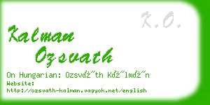 kalman ozsvath business card